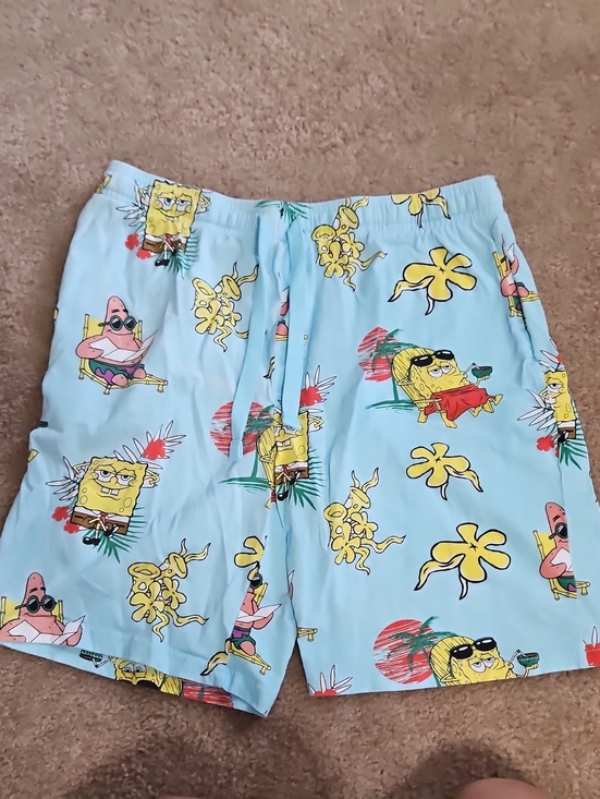 SpongeBob Squarepants Other - SpongeBob SquarePants Light Blue Tropical Print Swim Shorts